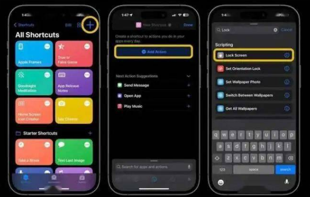 新源苹果14锁屏维修店分享iPhone14升级iOS16.4后如何创建锁屏快捷方式 