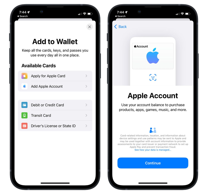 新源苹果手机维修分享iOS 15.5钱包App如何添加 Apple 账户 